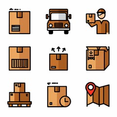 Logistics and Delivery Icon Set