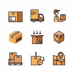 Logistics and Delivery Icon Set