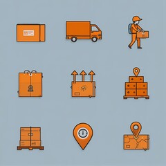 Logistics and Delivery Icon Set