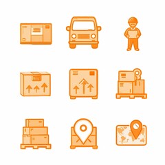 Logistics and Delivery Icon Set
