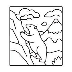 Cozy bear coloring book, cozy bear coloring pages, black  & white, line art, victor illustration, bold & easy coloring pages, coloring book, coloring pages, christmas, halloween, animals, bear art