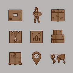 Logistics and Delivery Icon Set