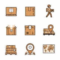 Logistics and Delivery Icon Set