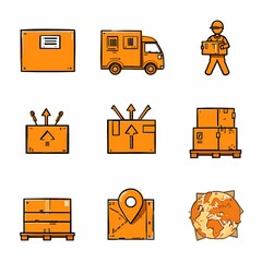 Logistics and Delivery Icon Set