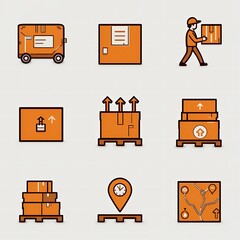 Logistics and Delivery Icon Set