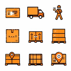 Logistics and Delivery Icon Set