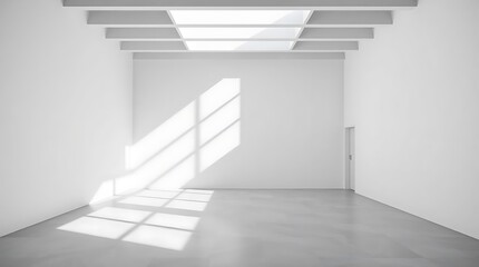Obraz premium White empty room with window and sunlight.