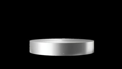 Silver, round, smooth, solid,  platform