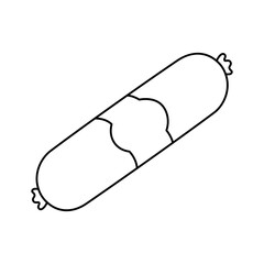 Sausage outline symbol. Butchery sausages menu. Vector illustration.