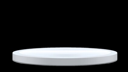 Circular, white, illuminated, platform