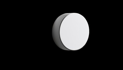 White circle, smooth surface, dark background