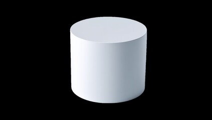 Blank white cylinder on black background (2)