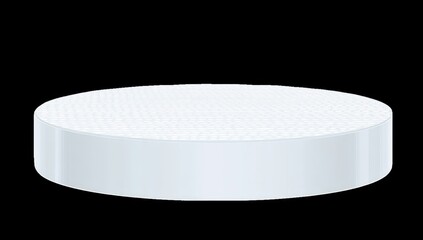 Light-gray, round, platform