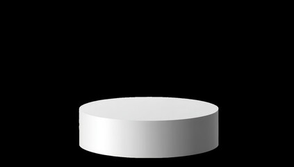 Single white cylinder podium