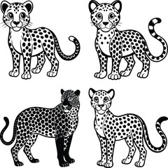  African Animal Silhouettes
set of lion cub silhouette vector on white background
