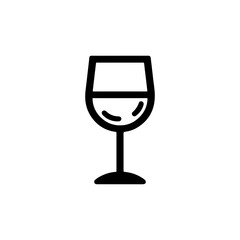 Black and White Outline of Wine Glass
