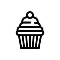 Black and White Outline of Cupcake