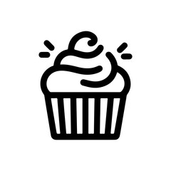Black and White Outline of Cupcake