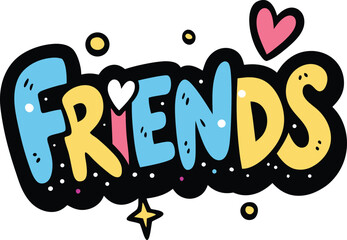 Colorful cartoon illustration of a happy New Year celebration with festive signs and decorations, perfect for a holiday sale design or birthday party card friendship day