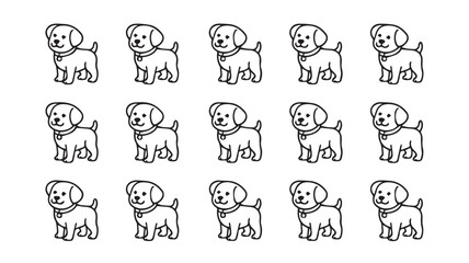 Fototapeta premium a collection of 12 different cute dog_traced