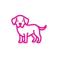 Pink Dog Head and full body Outline