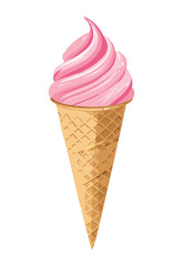 vector illustration of strawberry ice cream