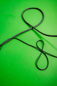 Cables on Green Screen Studio Floor