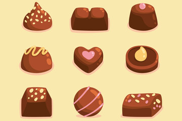 set of chocolate sweets