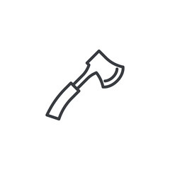 Camping hatchet line icon