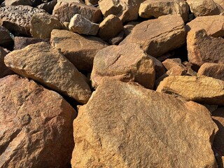 Large Brown and Gray Rocks in Natural Outdoor Environment