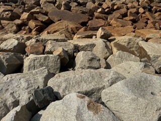 Textured Rocky Surface with Different Shades and Shapes of Stones