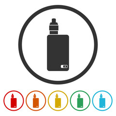 Electric Smoke Device Icon. Set icons in color circle buttons