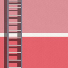 Gray staircase on a pink background. Minimum concept idea of the concept. The concept of the career ladder. The progress of the recovery.