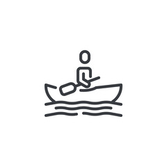 Canoeing line icon