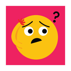 Obraz premium Confused Emoticon Scratching Head