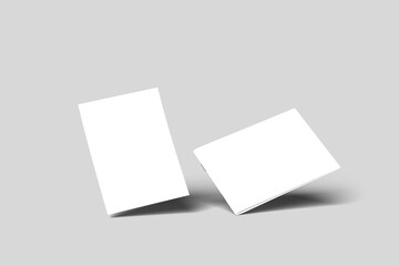 Soft cover landscape brochure, magazine, book or catalog mock up, White blank sheets of a4 paper, Transparent background