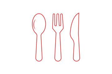 Cutlery vector icon . empty plate . fork, knife sign . black outline and filled version