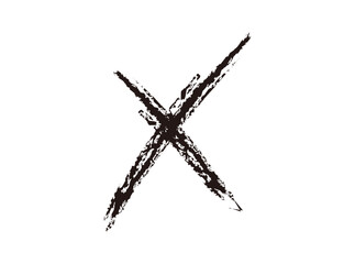cross mark　brush stroke	