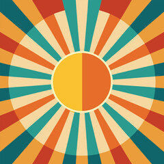 Sunburst or sun burst retro background. Ray stripes. 