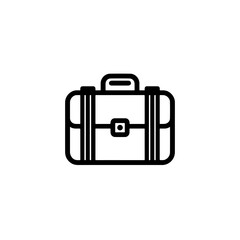 Black and White Outline Illustration of Business Suitcase