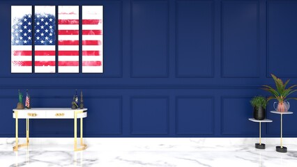 american flag on the house