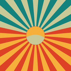 Sunburst or sun burst retro background. Ray stripes. 