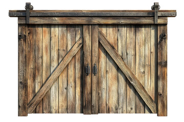 Rustic Barn Door Texture Wooden Sliding Door Farmhouse Style Entrance on transparent background