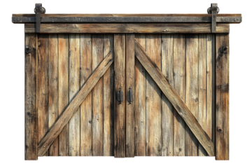 Rustic Barn Door Texture Wooden Sliding Door Farmhouse Style Entrance on transparent background