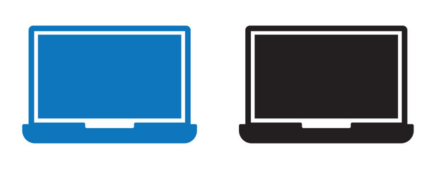 Laptop icon. solid vector icon. 