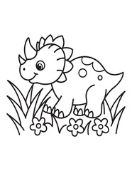 Cute dinosaur coloring book, cute dinosaur coloring page, line art, victor, illustration, black-white, dinosaur, coloring book, coloring pages, bold & easy, dinosaur coloring book, dinosaur coloring