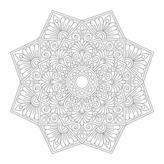  Anti-stress therapy patterns coloring book page, vector illustration