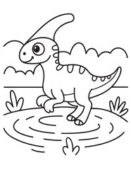 Cute dinosaur coloring book, cute dinosaur coloring page, line art, victor, illustration, black-white, dinosaur, coloring book, coloring pages, bold & easy, dinosaur coloring book, dinosaur coloring