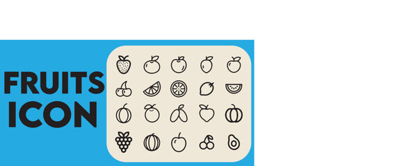 Fruit Vector Icons Set
