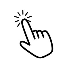 Finger hand cursor on white